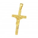 Colgante cruz con cristo en plata 925 y baño de oro 