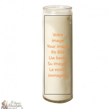 Candle in glass white customizable - burning 7 days 