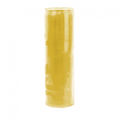 Bougie en verre jaune colorée dans la masse