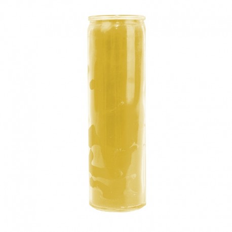 Bougie en verre jaune colorée dans la masse