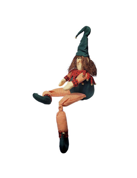 Lutin assis décoration à poser - brun