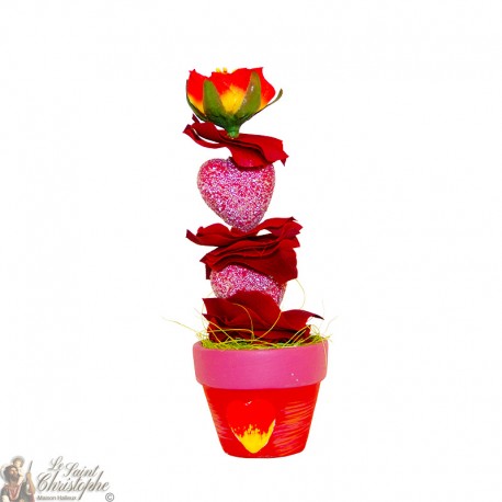 Bouquets de fleurs - pot rouge
