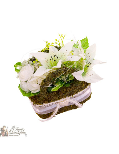 Bouquet de fleurs artificielles - panier fleuri