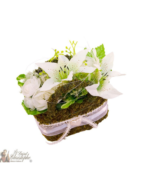 Bouquet de fleurs artificielles - panier fleuri