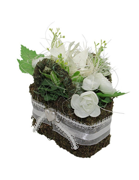 Bouquet de fleurs artificielles - panier fleuri