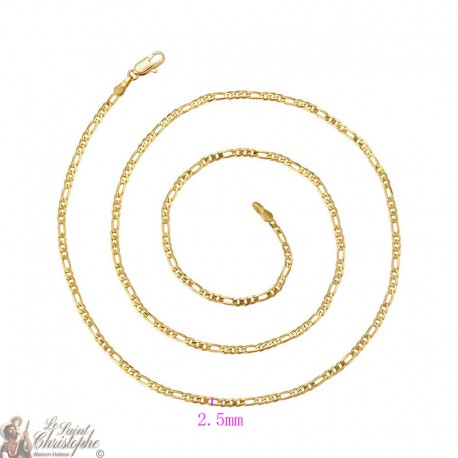 24K gold plated Figaro chain 60 cm