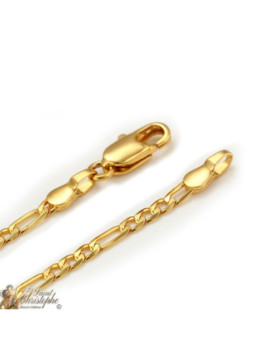 24K vergoldete Figarokette 60 cm