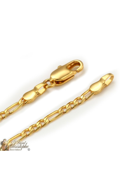 24K vergoldete Figarokette 60 cm