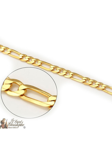 24K vergoldete Figarokette 60 cm