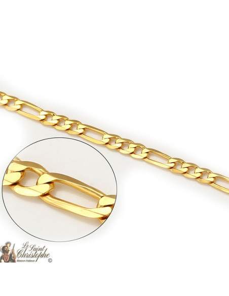 24K vergulde Figaro ketting 60 cm