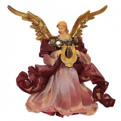 Ángel de túnica roja con laúd