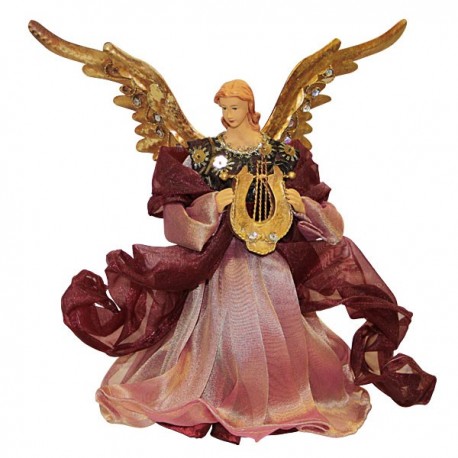 Engel mit rotem Kleid und Laute