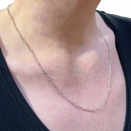 Figaro ketting in gerhodineerd 925 zilver - 50 cm
