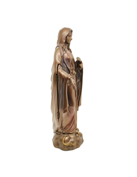 Statue Vierge Marie Triptyque résine bronze - 27 cm