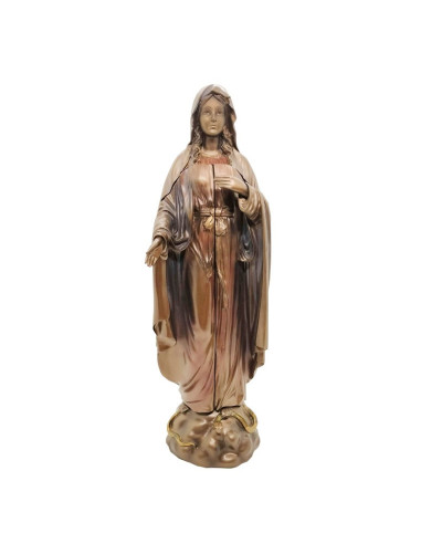 Statue Vierge Marie Triptyque résine bronze - 27 cm