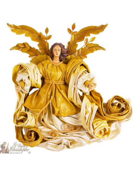 Goldener und drapierter Engel zum Aufhängen 30 cm