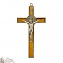 Saint Benedict Cross in Wood and Metal - 13.5 cm