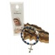 Blauwe en zilveren kralen armband Medjugorje