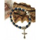 Blue and silver beads bracelet Medjugorje
