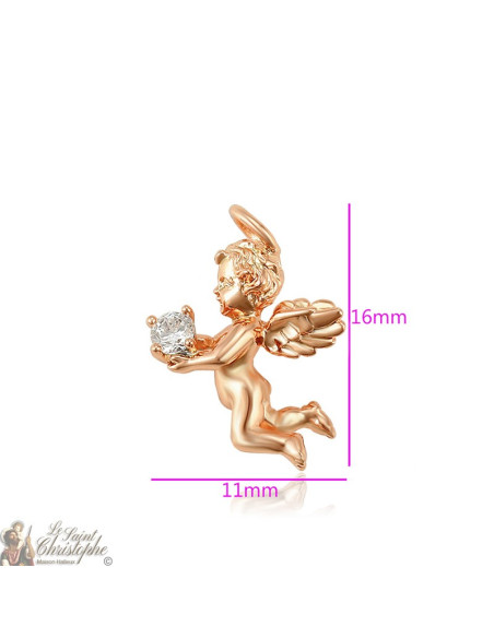 Colgante de oro rosa con cristal