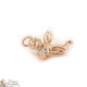 Pink gold angel and crystal pendant