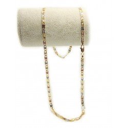 Water-resistant gold-plated laminated tricolor chain - 60 cm
