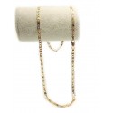 Water-resistant gold-plated laminated tricolor chain - 60 cm
