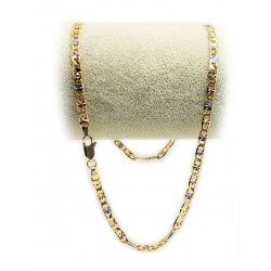 Driekleurige, gelamineerde, vergulde, waterbestendige ketting - 45 cm