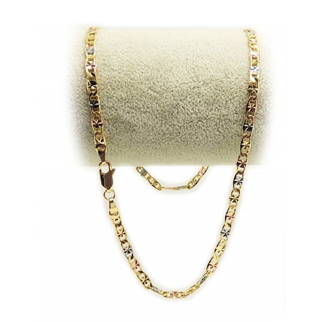 Water-resistant gold-plated laminated tricolor chain - 45 cm