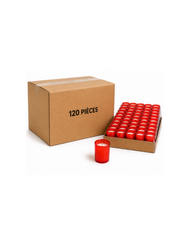 Red votive candles 120 pcs | Bulk box – Professional quality