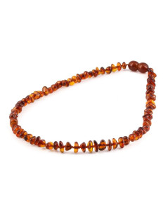 Collier de dentition bébé Ambre Baltique Cognac 32 cm | Grossiste B2B