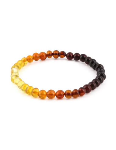 Baltische Barnsteen Armband voor Volwassenen Rainbow Barok Glanzend 18 cm | Echte Barnsteen