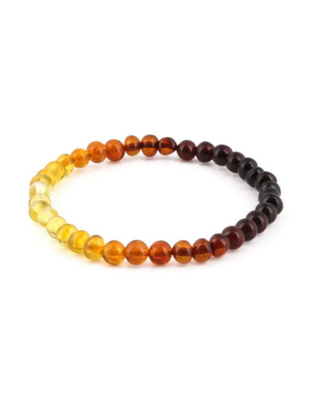 Bracelet Adulte en Ambre Baltique Rainbow Baroque Brillant 18 cm | Véritable Ambre Naturel