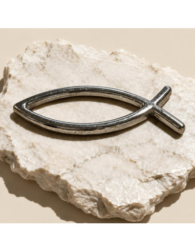 Adesivo Ichtus per auto in ABS – Pesce cristiano 12 cm