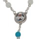 Chapelet Banneux pierre oeil de chat blanc et bleue