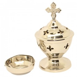 Kirche Räuchergefäß Tisch mit Kreuz - Silber