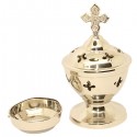 Kirche Räuchergefäß Tisch mit Kreuz - Silber