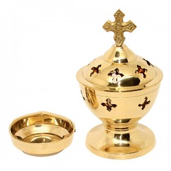 Church Censer table with cross-color copper