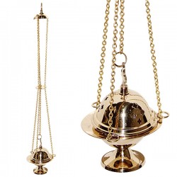 Wierookvat met ketting koperen