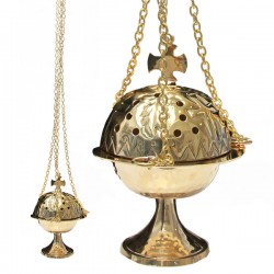  Censer with cross hanging - hammered copper