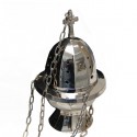 Encensoir à suspendre en métal couleur argenté - 17 cm