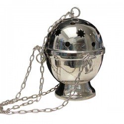 Starry censer hanging metal silver color - 15 cm