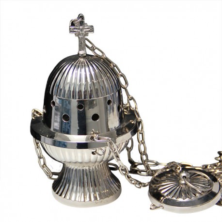 Encensoir de messe argenté - 18 cm