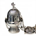 Encensoir à suspendre en métal couleur argenté - 18 cm