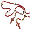 Chapelet en bois avec photos de la Vierge de Banneux N.D