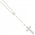 Plastic rosary - white fluorescent