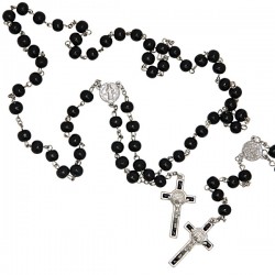 Chapelet Saint Benoît en bois noir