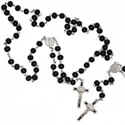 Chapelet Saint Benoît en bois noir