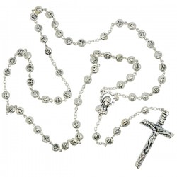 Chapelet Saint Benoît en métal argenté