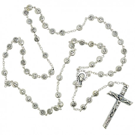 Chapelet Saint Benoît en métal argenté